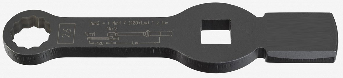 BOX-END WRENCH WITH 2 STRIKING FACES (12-POINT)
