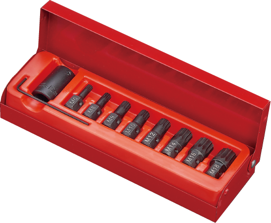 1/2''DR. 10PCS SPLINE BIT & HOLDER SOCKET SET