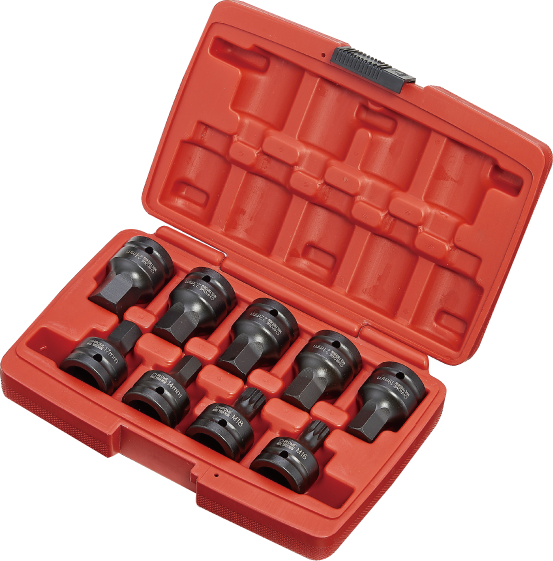 3/4''DR. 9PCS IMPACT SPLINE & HEX BIT SOCKET SET