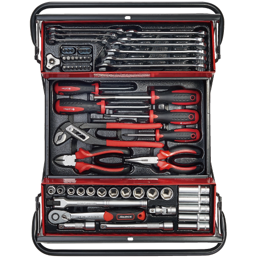 METAL TOOL BOX WITH ASSORTMENT 59PCS