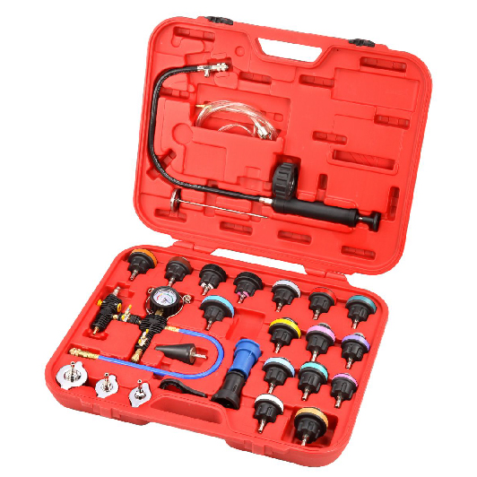 RADIATOR PRESSURE TESTER & VACUUM TYPE COOLING SYSTEM KIT (27PCS)