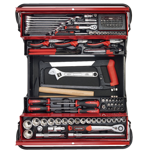 METAL TOOL BOX WITH ASSORTMENT 131PCS