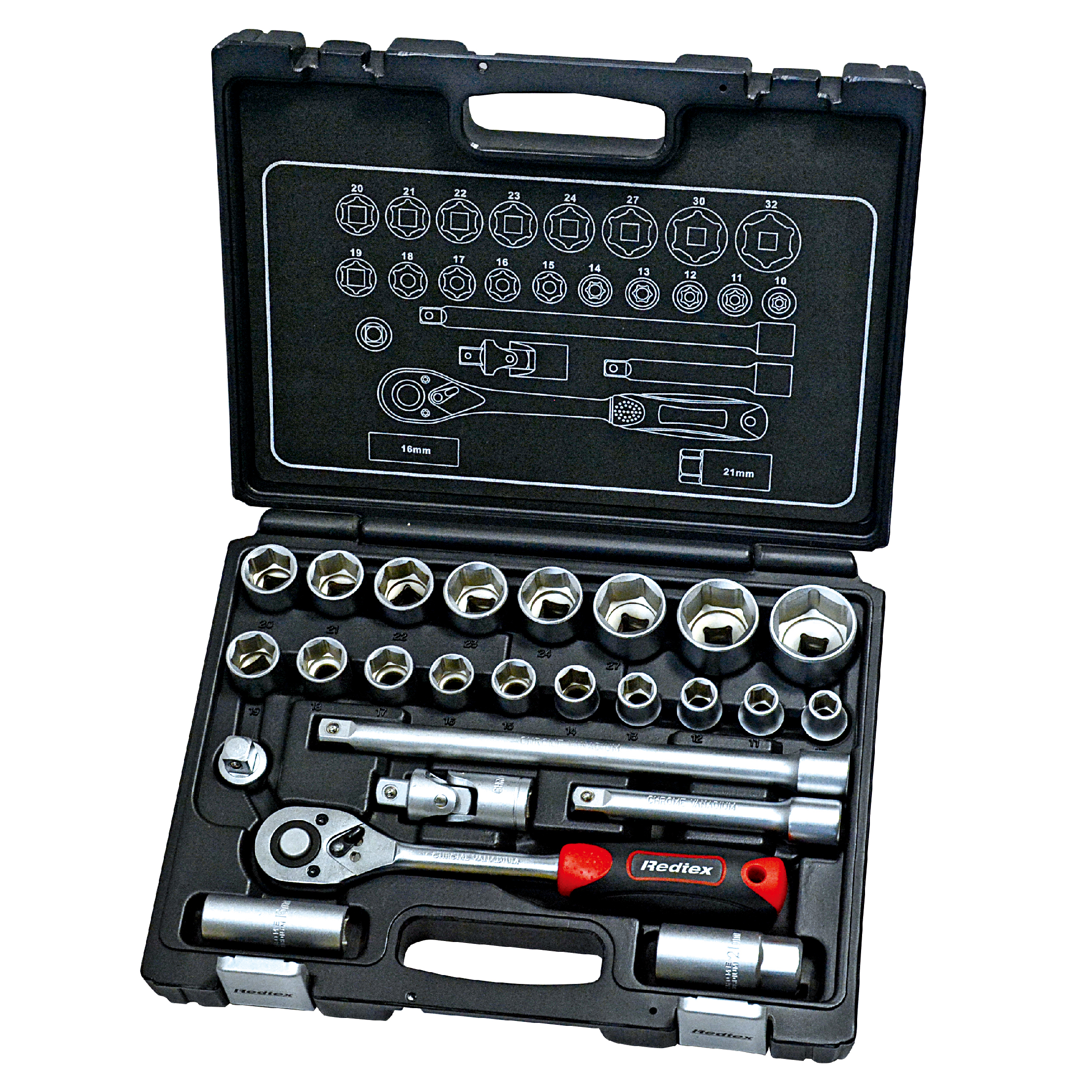 25PCS 1/2 DRIVE SOCKET SET