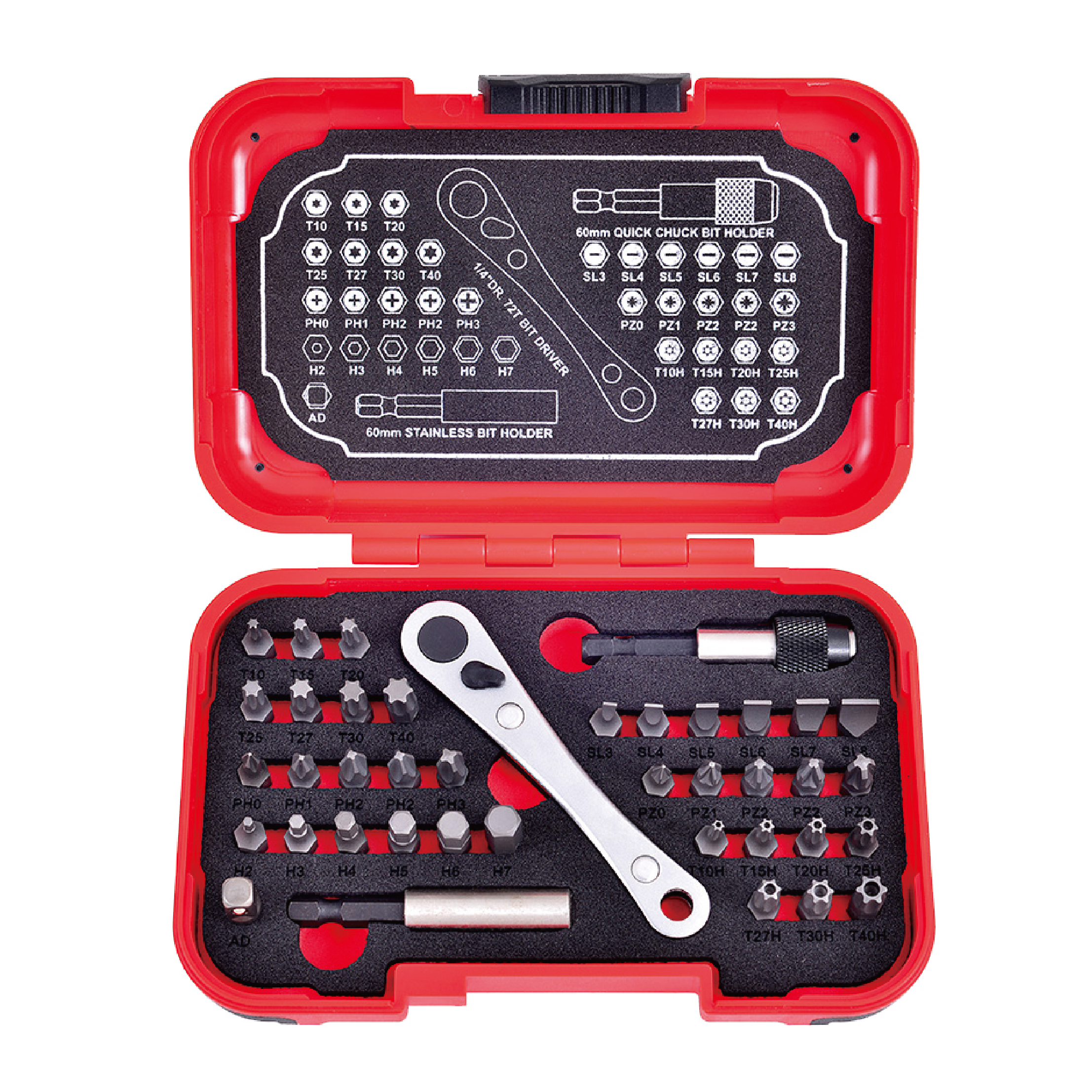 40PCS 1/4DR. 72T DRIVER BIT SET