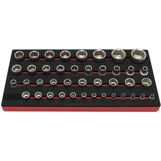 41PCS 1/4, 3/8, 1/2 INCH DRIVE ANTI - SLIP SOCKET SET